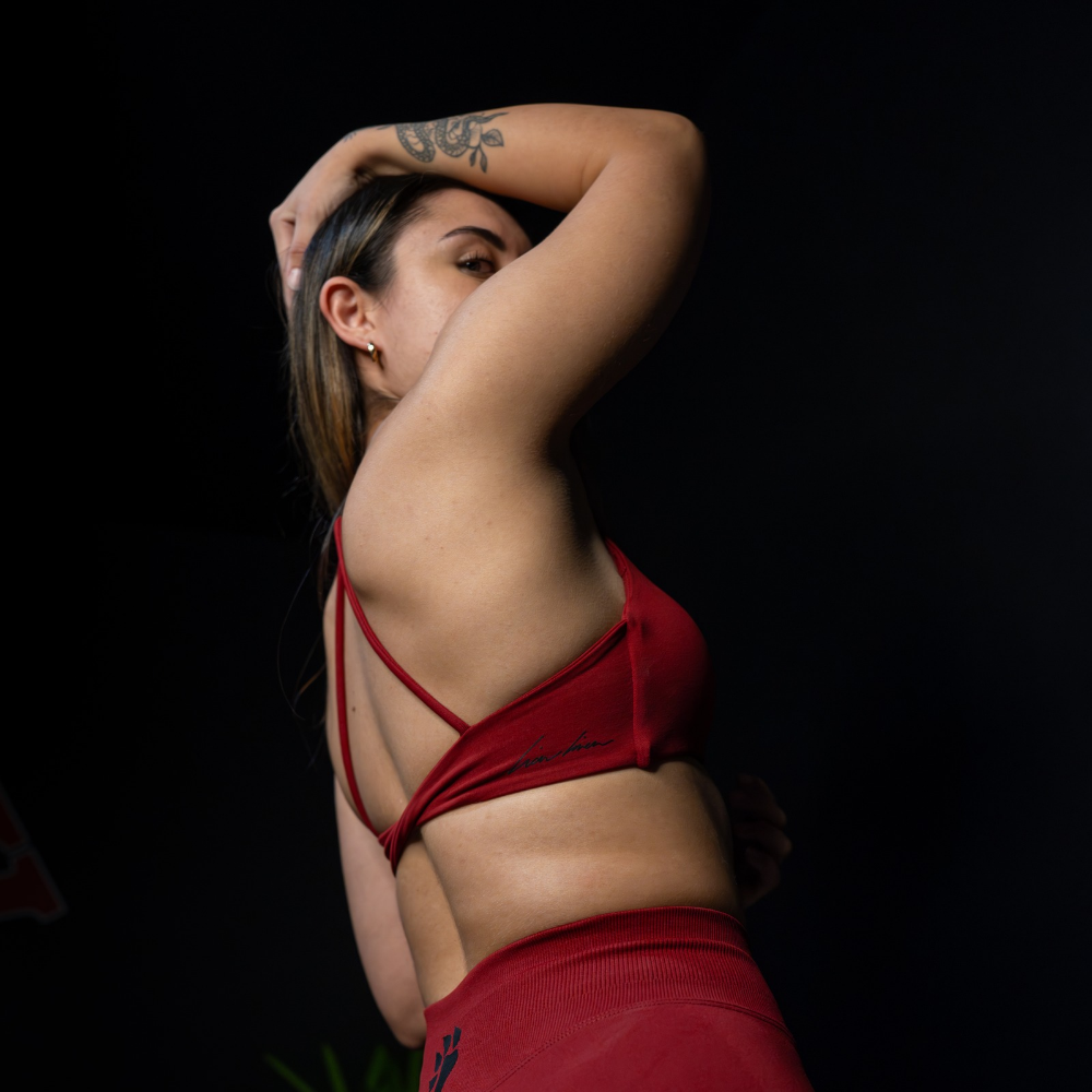 Twist Back Bra - Sanguine Red