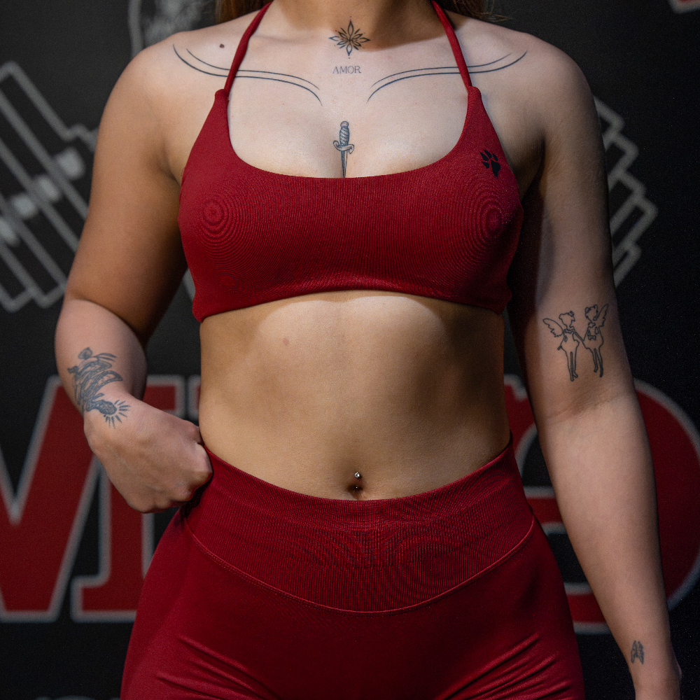 Twist Back Bra - Sanguine Red